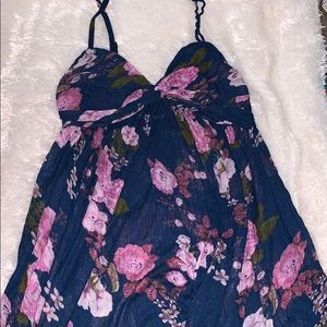 Free people blue flowing tunic dress s